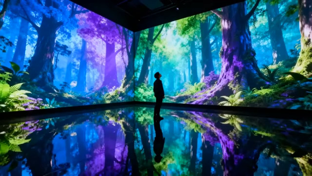  光影森林中的孤独身影577#横屏 	 