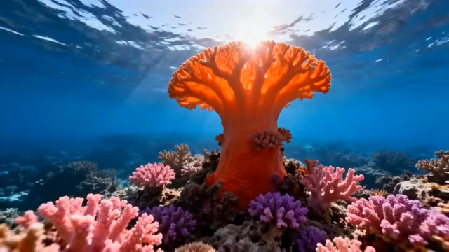  海底阳光珊瑚景观619#横屏 	 -