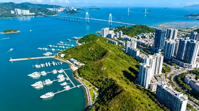  海滨城市航拍风光594#横屏 	 