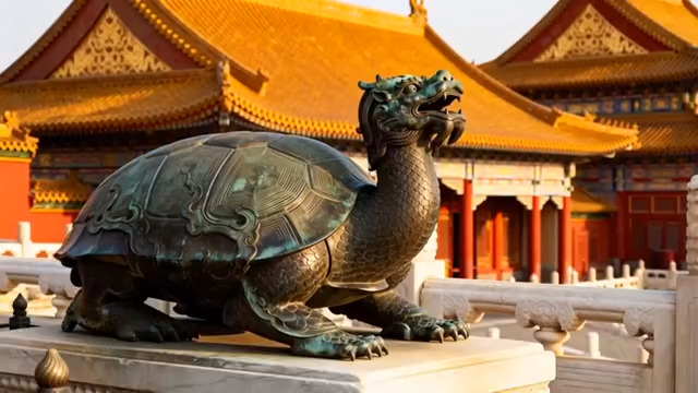  故宫铜龟雕塑特写571#横屏 	 -