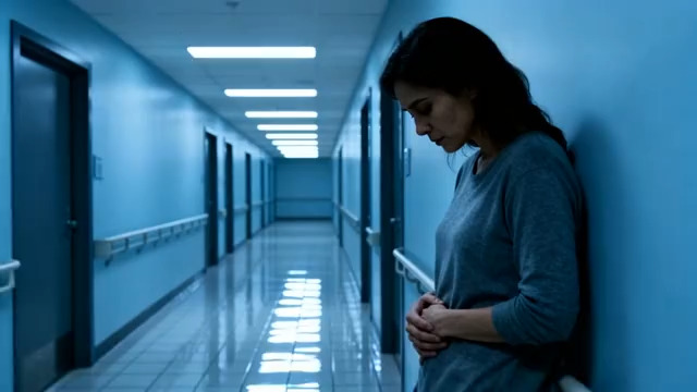  孤独女子医院走廊靠墙515#横屏 	 