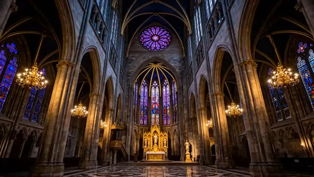  哥特式内部光影477#横屏 	 