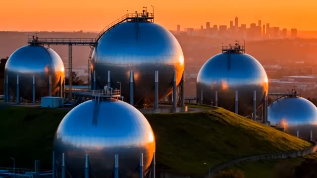  工业储罐日落景观499#横屏 	 