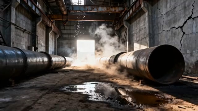  废弃工厂蒸汽管道392#横屏 	 