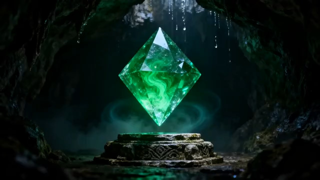  洞穴中的发光绿宝石348#横屏 	 