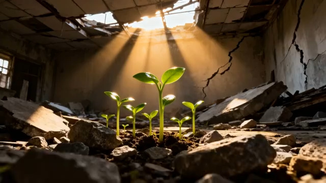  废墟中的新生希望397#横屏 	 