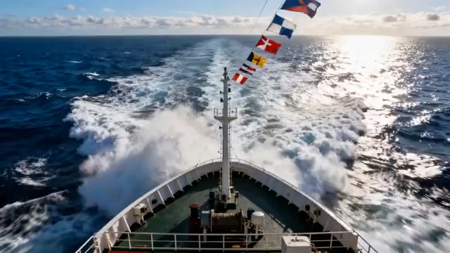  船头破浪前行264#横屏 	 