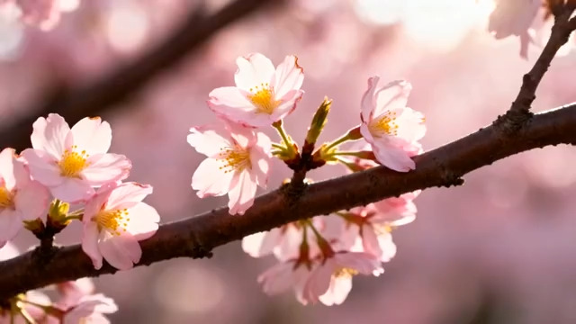  春日樱花盛开特写277#横屏 	 