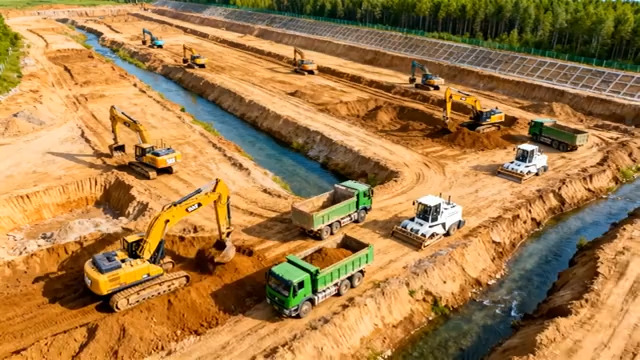  大型水利工程施工现场294#横屏 	 