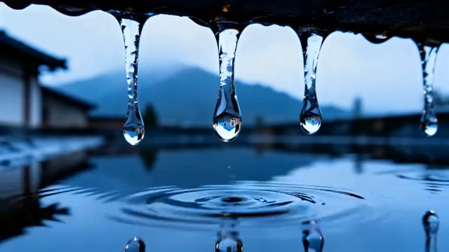  滴落的水珠与倒影308#横屏 	 