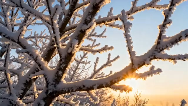  冬日雪枝映朝阳338#横屏 	 -