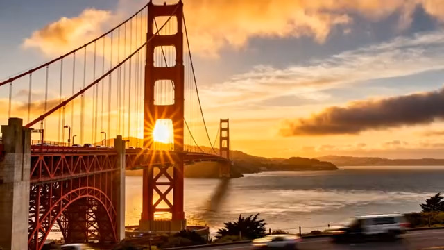  大桥日落美景288#横屏 	 