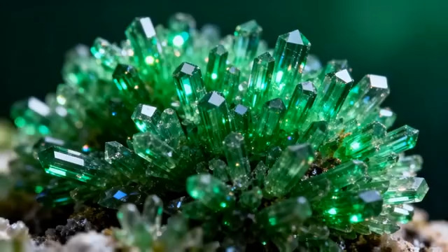  璀璨绿水晶簇特写283#横屏 	 