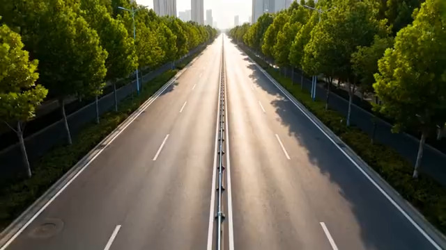  城市道路林荫大道行驶177#横屏 	 