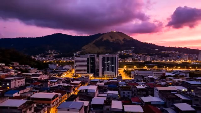  城市夜景与山景日落224#横屏 	 