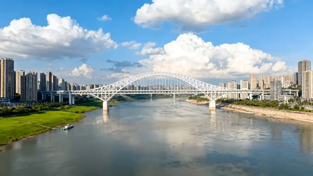  城市桥梁风光航拍198#横屏 	 -