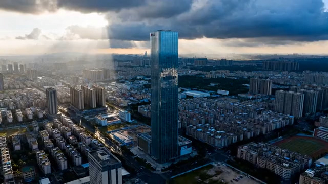  城市地标航拍延时179#横屏 	 