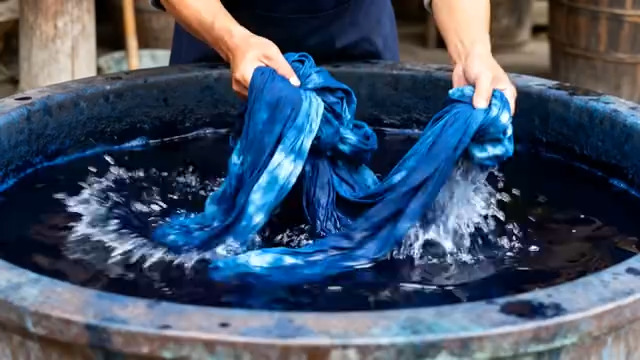  传统蓝染工艺展示252#横屏 	 