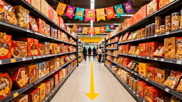  超市零食货架琳琅满目137#横屏 	 