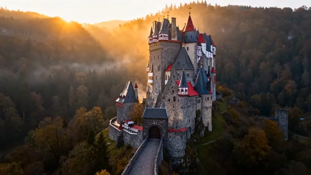  晨曦中的欧式城堡173#横屏 	 