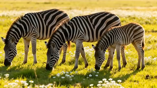  斑马群草原觅食58#横屏 	 