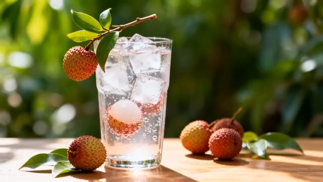  冰镇荔枝气泡水特写79#横屏 	 