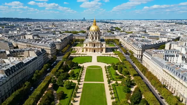  巴黎荣军院航拍全景43#横屏 	 