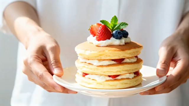  草莓蓝莓松饼特写101#横屏 	 