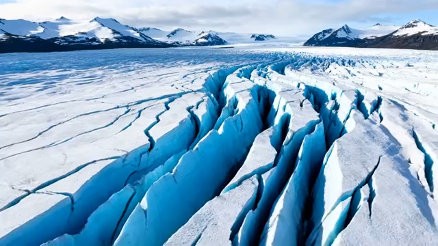  冰川裂缝航拍景观75#横屏 	 