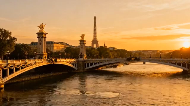  巴黎日落亚历山大三世桥42#横屏 	 