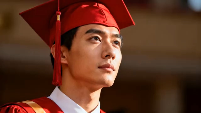  毕业季男生微笑特写70#横屏 	 