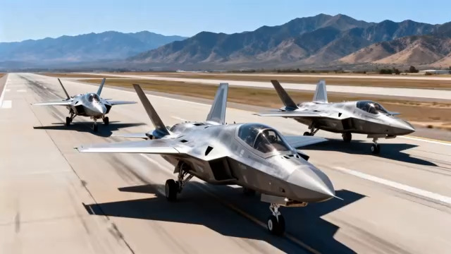  F22编队滑行20#横屏 	 