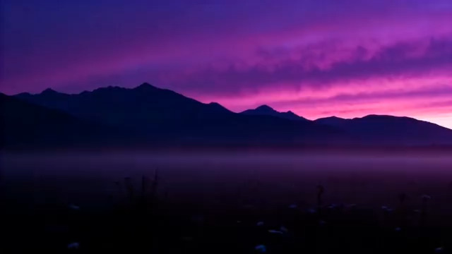  紫色朝霞山脉延时3269#横屏 	 - 