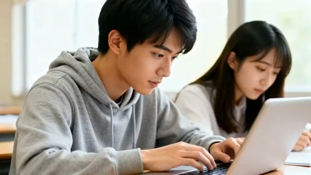  专注学习的大学生们3252#横屏 	 - 