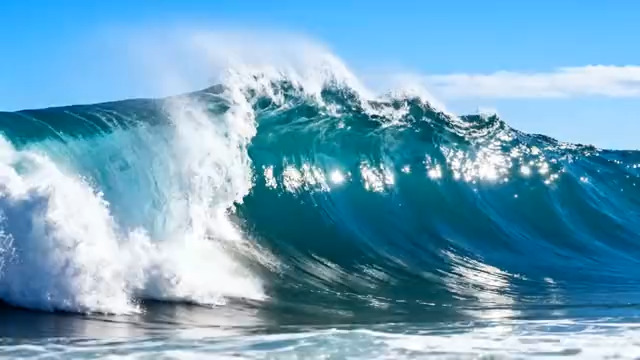  壮阔海浪拍打海面3257#横屏 	 - 