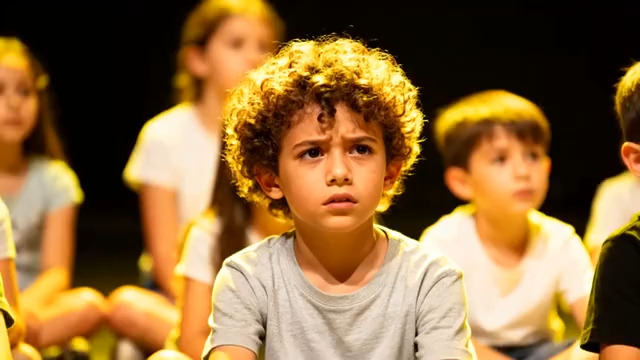  专注的儿童观众群像3245#横屏 	 