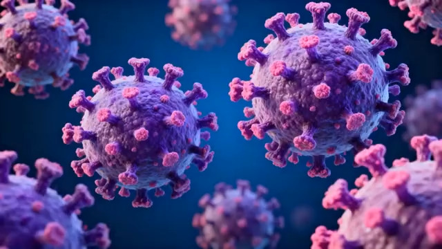  紫色病毒细胞微观图3268#横屏 	 