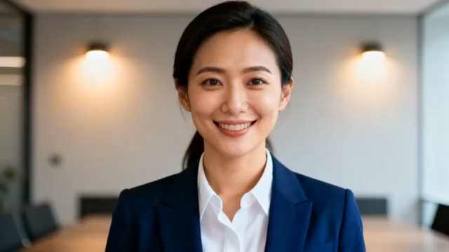  职业女性微笑肖像3172#横屏 	 