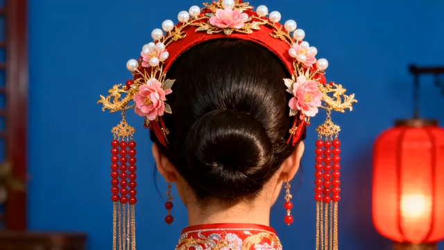  中式新娘背影造型3216#横屏 	 