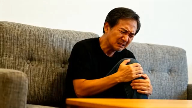  中年男性悲伤独坐3196#横屏 	 