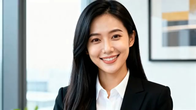  职场女性微笑特写3167#横屏 	 