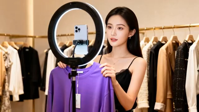  主播推荐紫色上衣3233#横屏 	 -