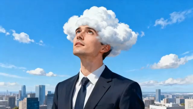  云端思考的商务人士3095#横屏 	 -