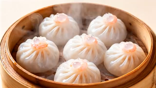  蒸笼里的热气小笼包3148#横屏 	 