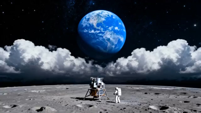  月球表面看升起3069#横屏 	 