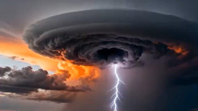  震撼积雨云闪电奇观3143#横屏 	 -