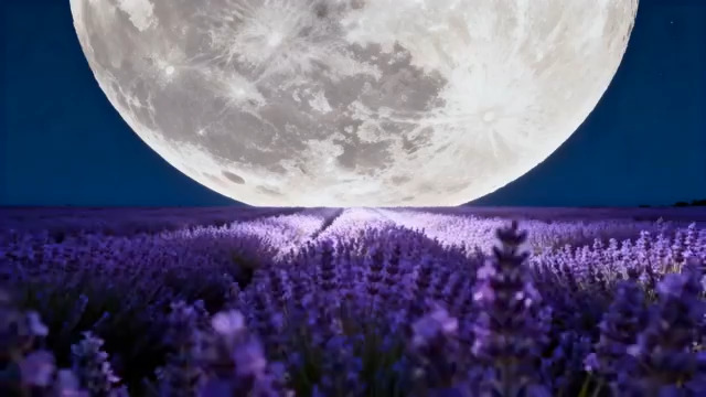  月下薰衣草花海3075#横屏 	 