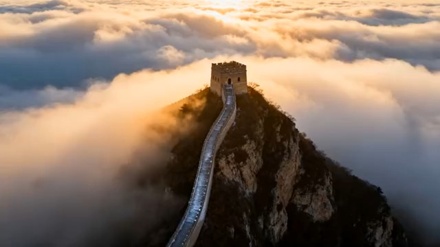  云海长城日出壮丽景色3106#横屏 	 - 