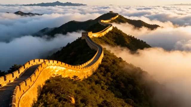  长城云海日出壮丽景观3138#横屏 	 - 