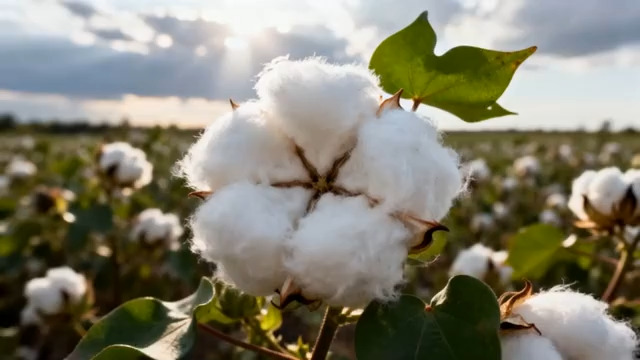  阳光下的棉花田2833#横屏 	 